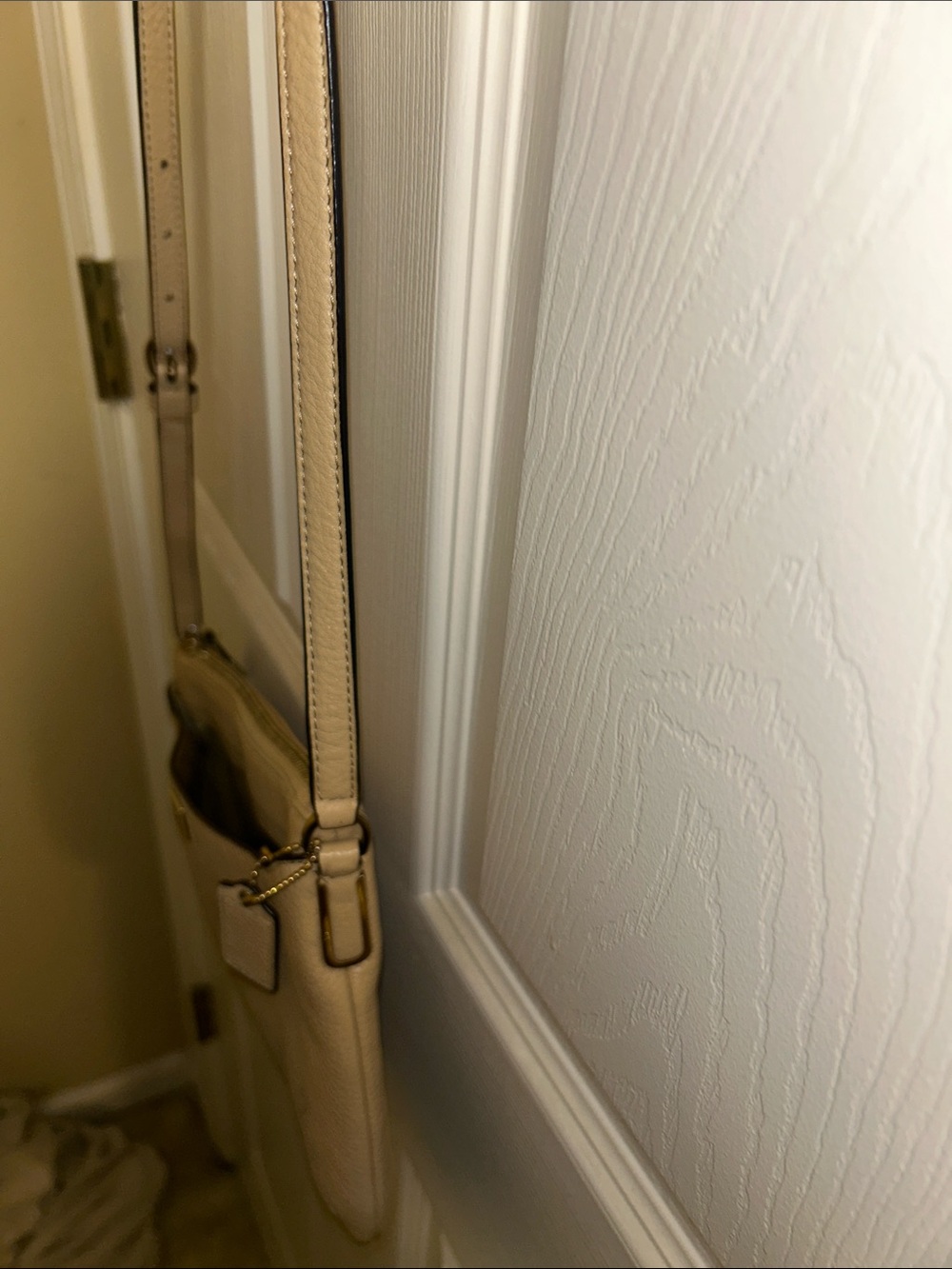 Coach Pebbled Leather Crossbody in Taupe with Charm - Picture 9 of 16